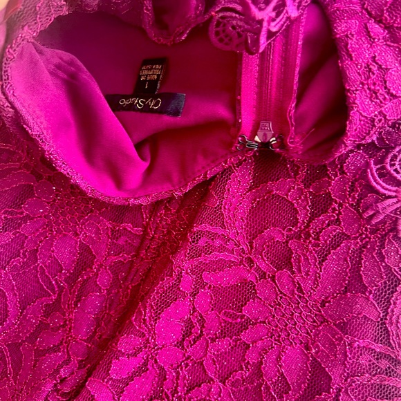 Elegant Burgundy long dress slim fit - Picture 6 of 6